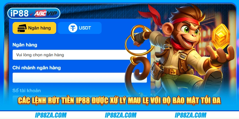 Các lệnh rút tiền IP88 được xử lý mau lẹ với độ bảo mật tối đa